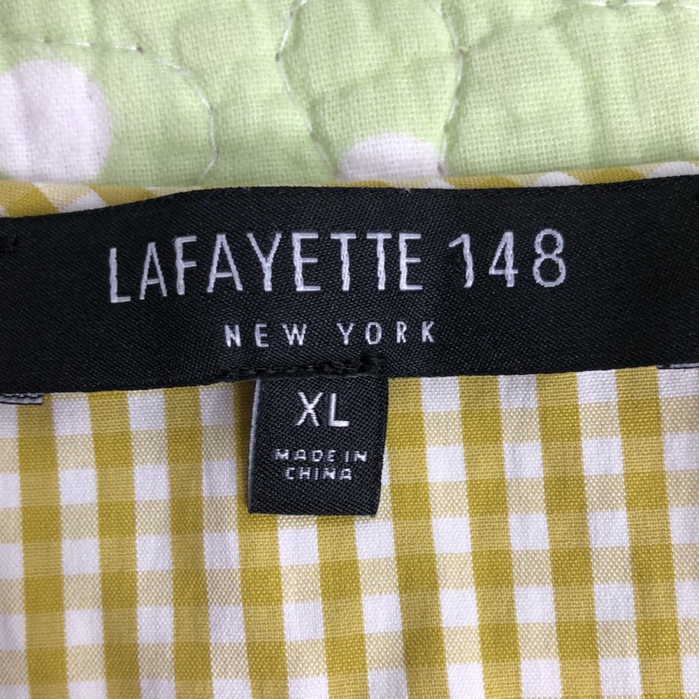 Lafayette 148 New York Margarita Ithaca Gingham Check stretch cotton Blouse - Picture 7 of 8